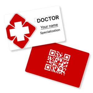 Emergency Red Doctor PVC NFC Business Cards Cardyz