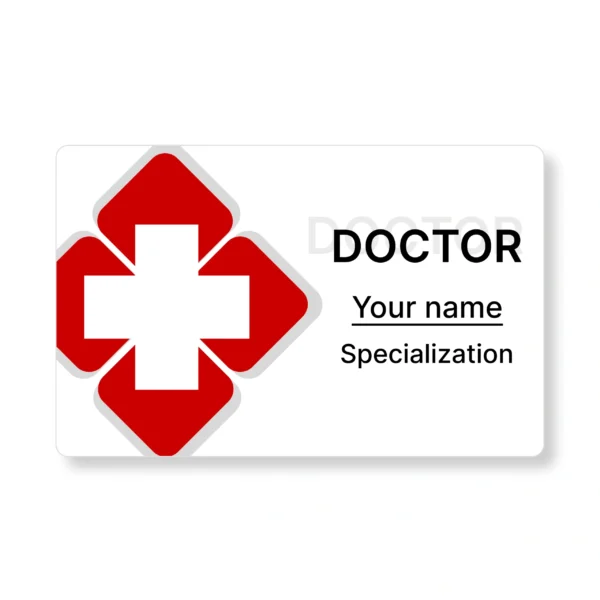 Emergency Red Doctor PVC NFC Business Cards Cardyz