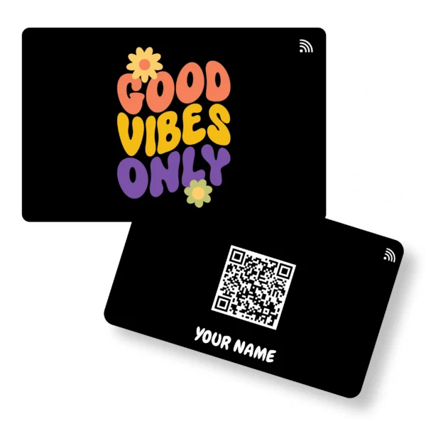 Good Vibes Only Quirky PVC NFC Business Cards Cardyz