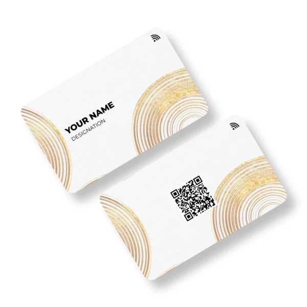 Off white Ringed Premium METAL NFC Business Cards Cardyz