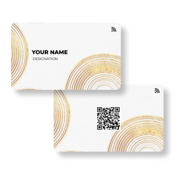 Off white Ringed Premium METAL NFC Business Cards Cardyz