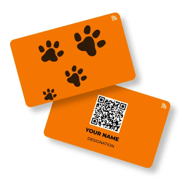 Paw Prints Pet Shop PVC NFC Business Cards Cardyz