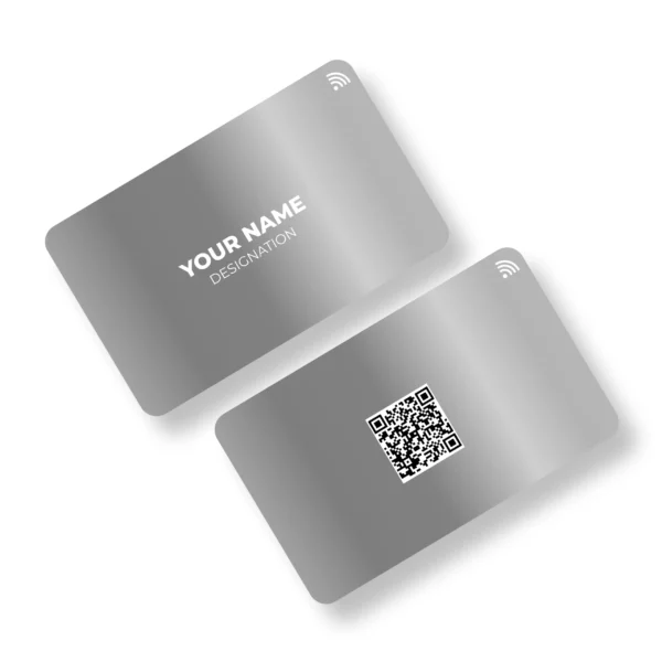 Plated Silver Premium METAL NFC Business Cards Cardyz