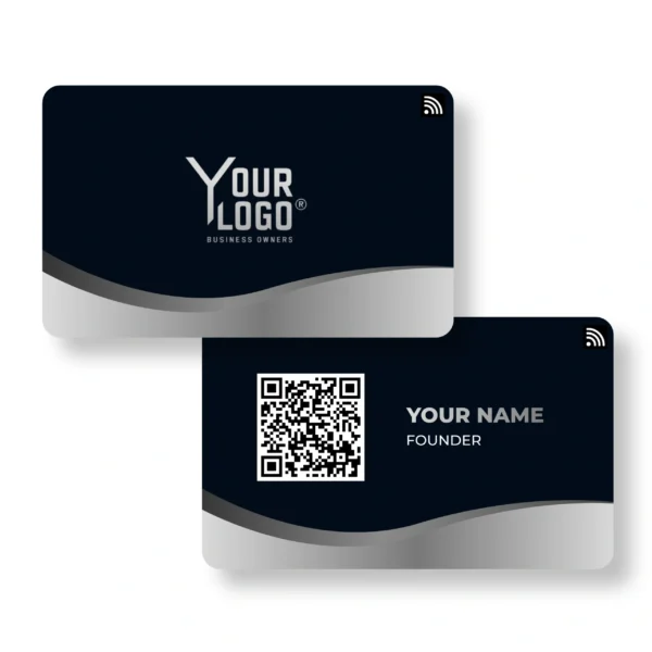 Silver Flush Founder PVC NFC Business Cards Cardyz