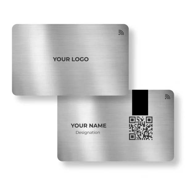 Silver Serenity Metal NFC Business Cards Cardyz