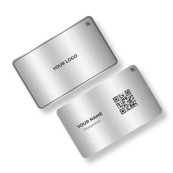 Silver Spectra Metal NFC Business Cards Cardyz