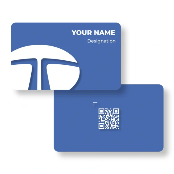 Tata Blue Car Showroom PVC NFC Business Cards Cardyz