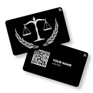 Tipping Scale Lawyer PVC NFC Business Cards Cardyz