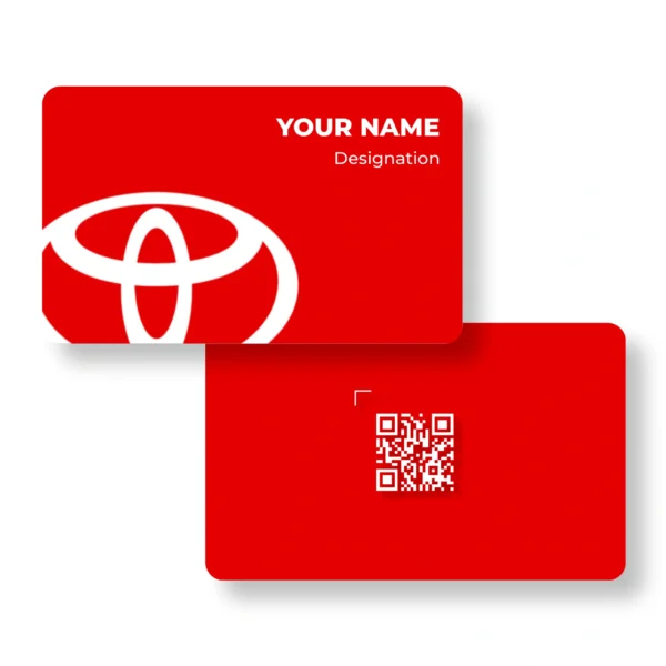 Toyota Red Car Showroom PVC NFC Business Cards Cardyz