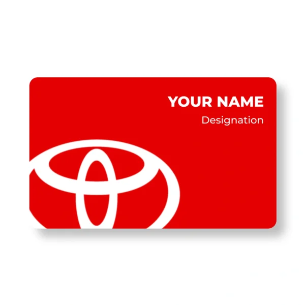 Toyota Red Car Showroom PVC NFC Business Cards Cardyz