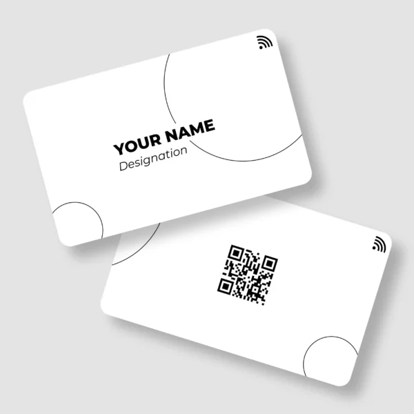 White Geo PVC NFC Business Cards | Cardyz