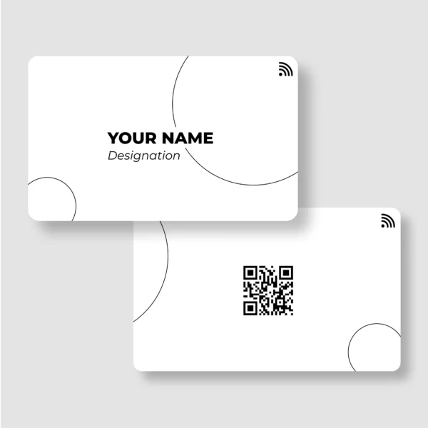 White Geo PVC NFC Business Cards | Cardyz