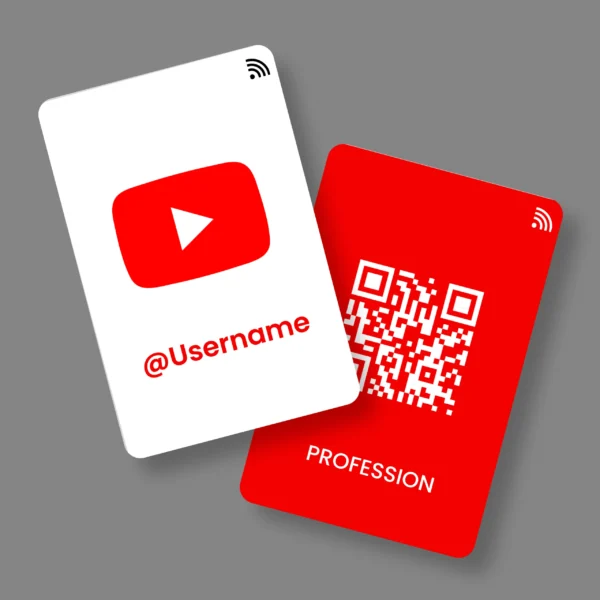 Youtube Card 1 B2B PVC NFC Business Cards Cardyz