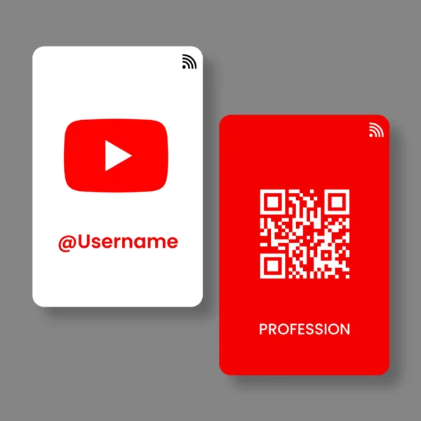 Youtube Card 1 B2B PVC NFC Business Cards Cardyz