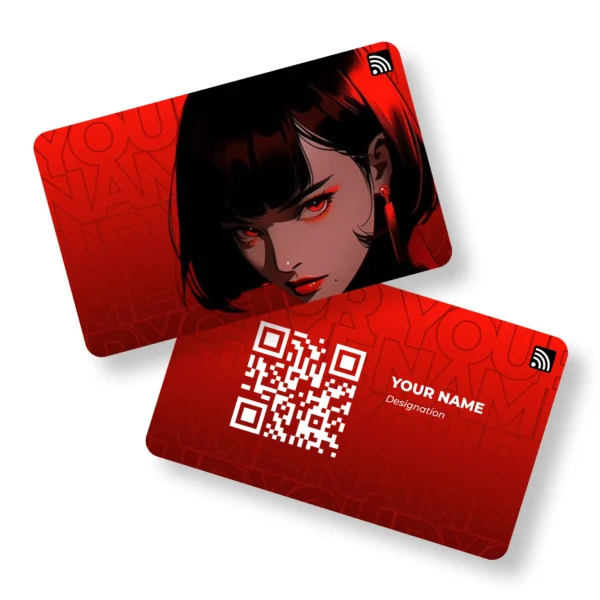 Red Stealth Content Creator PVC NFC Business Cards| Cardyz